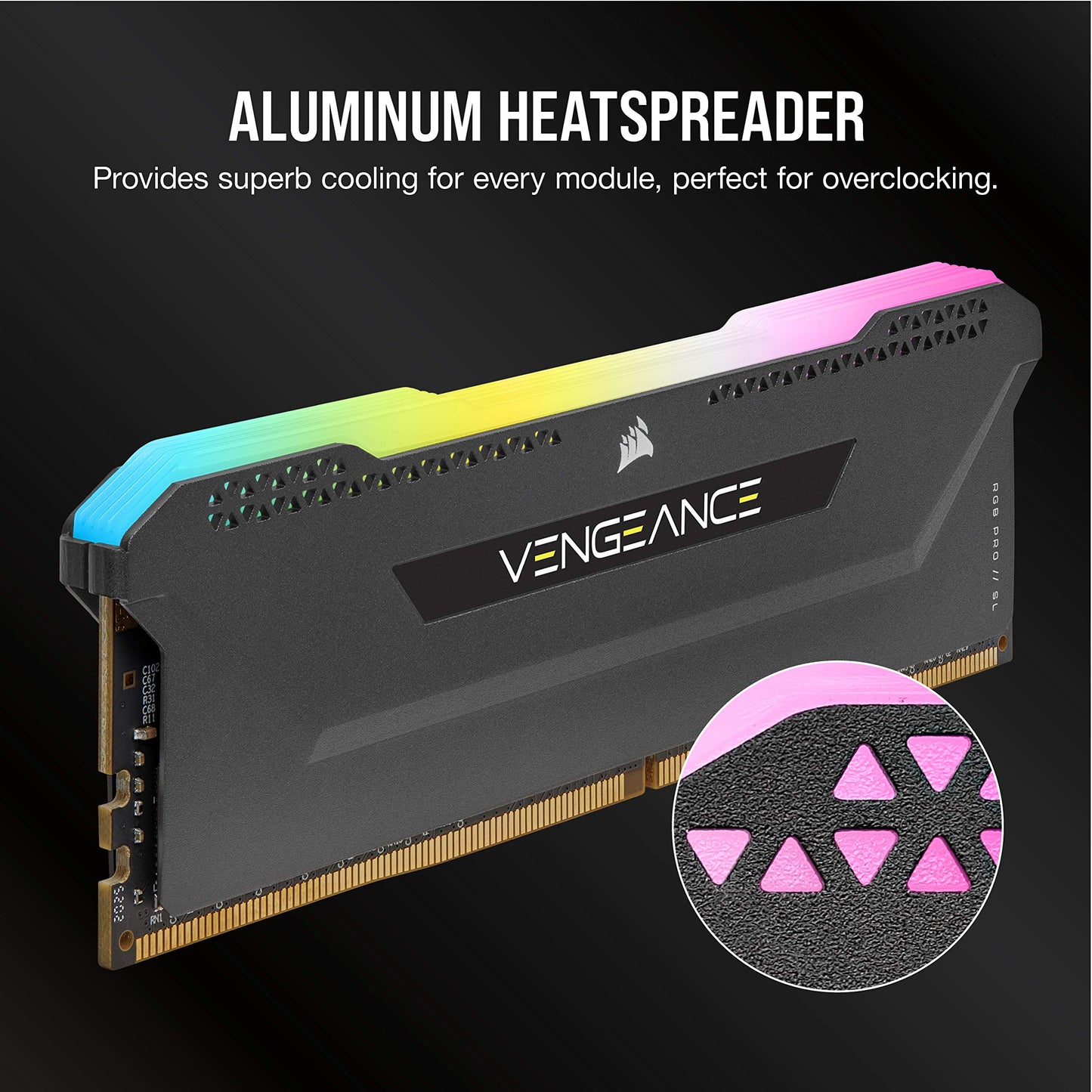 Corsair Vengeance RGB Pro SL 32GB (2x16GB) DDR4 3200 (PC4-25600) C16 1.35V Desktop Memory - Black (CMH32GX4M2E3200C16) 3200 MHz 32GB (2x16GB)