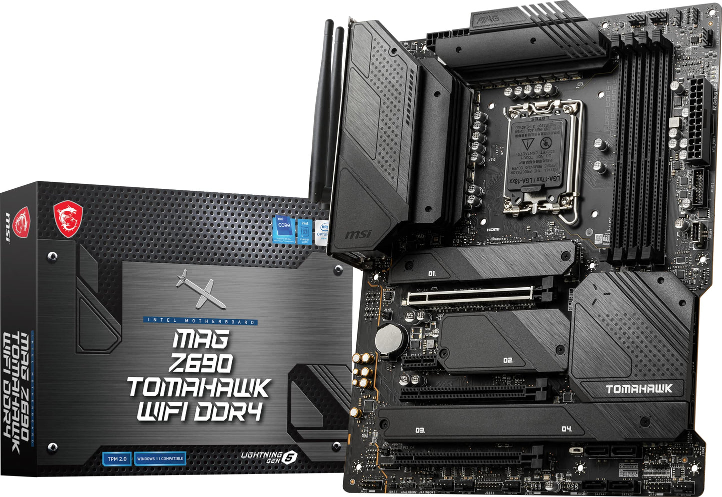 MSI MAG Z690 TOMAHAWK WIFI DDR4 Gaming Motherboard (ATX, AMD, Socket LGA 1700. DDR4, PCIe 5, M.2 Slots, Wi-Fi 6E, BT5.2)