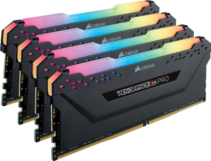 Corsair Vengeance RGB PRO 32GB (4x8GB) DDR4 2666MHz C16 LED Desktop Memory, Black