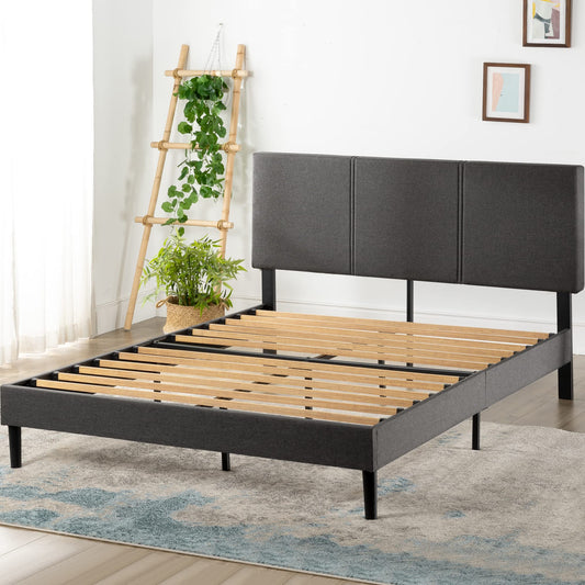 ZINUS Cambril Upholstered Platform Bed Frame with Sustainable Bamboo Slats/No Box Spring Needed/Mattress Foundation/Easy Assembly, Queen