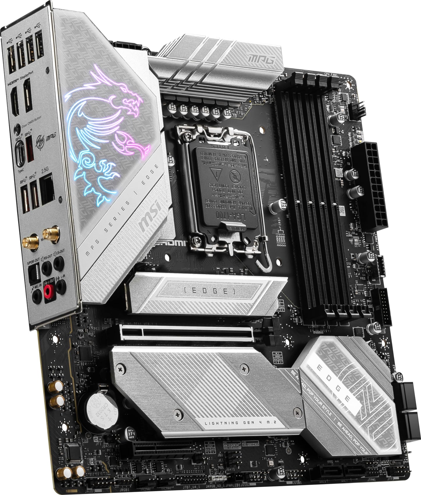 MSI MPG B760M Edge TI WiFi Gaming Motherboard (Support 14th/13th/12th Gen Intel Processors, LGA 1700, DDR5, PCIe 5.0, M.2 Slots, 2.5Gbps LAN, USB 3.2 Gen2, Wi-Fi 6E, mATX)