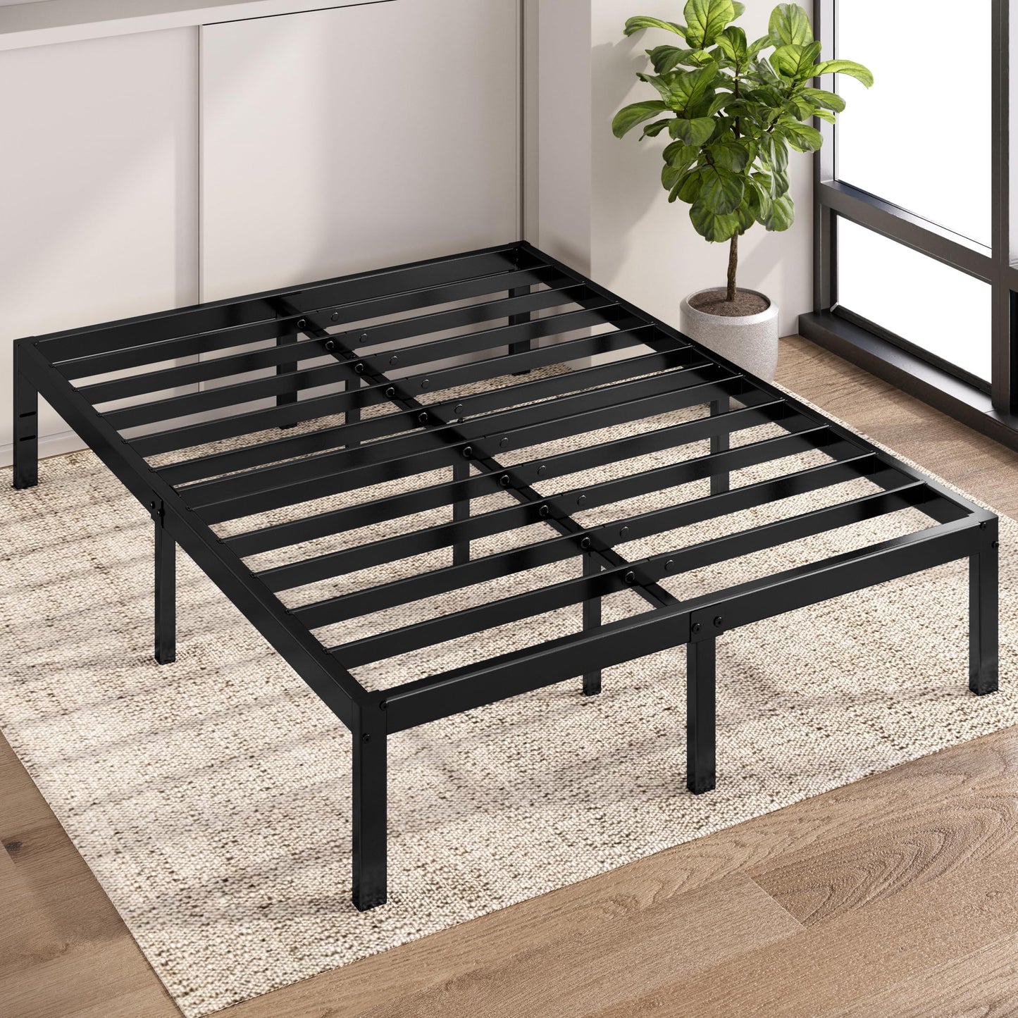 Zinus Full Bed Frame - Elias 14 Inch Metal Platform Bed Frame - Steel Slat Support, No Box Spring Needed, Underbed Storage Space, Easy Assembly, 5 Year Warranty, Full Size