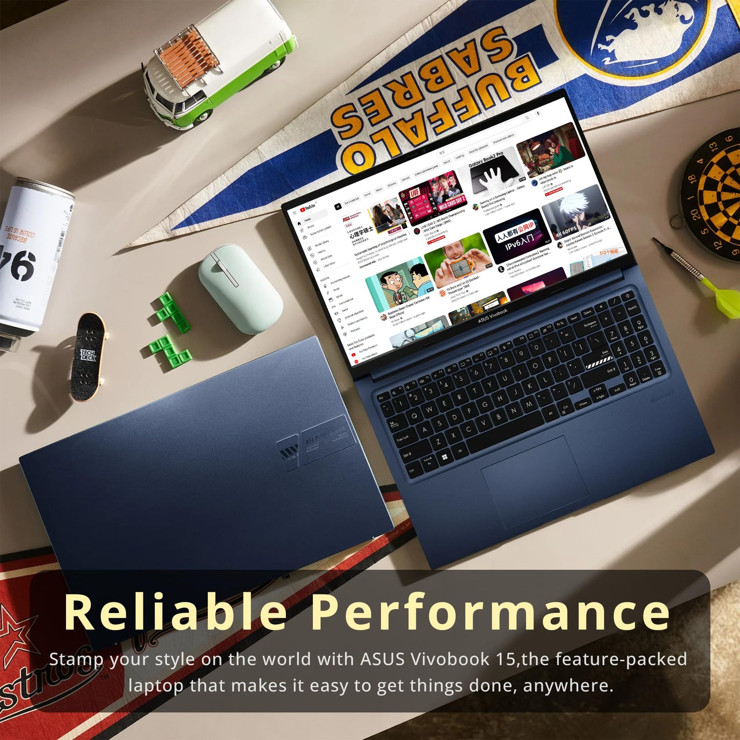 ASUS VivoBook 15.6" FHD Touchscreen Laptop, Intel i7-1255U, 16GB RAM, 1TB PCIe SSD, Intel Iris Xe Graphics, Backlit Keyboard, WiFi 6, Win 11 Pro, Quiet Blue, 32GB Hotface USB Card 16GB | 1TB PCIe SSD