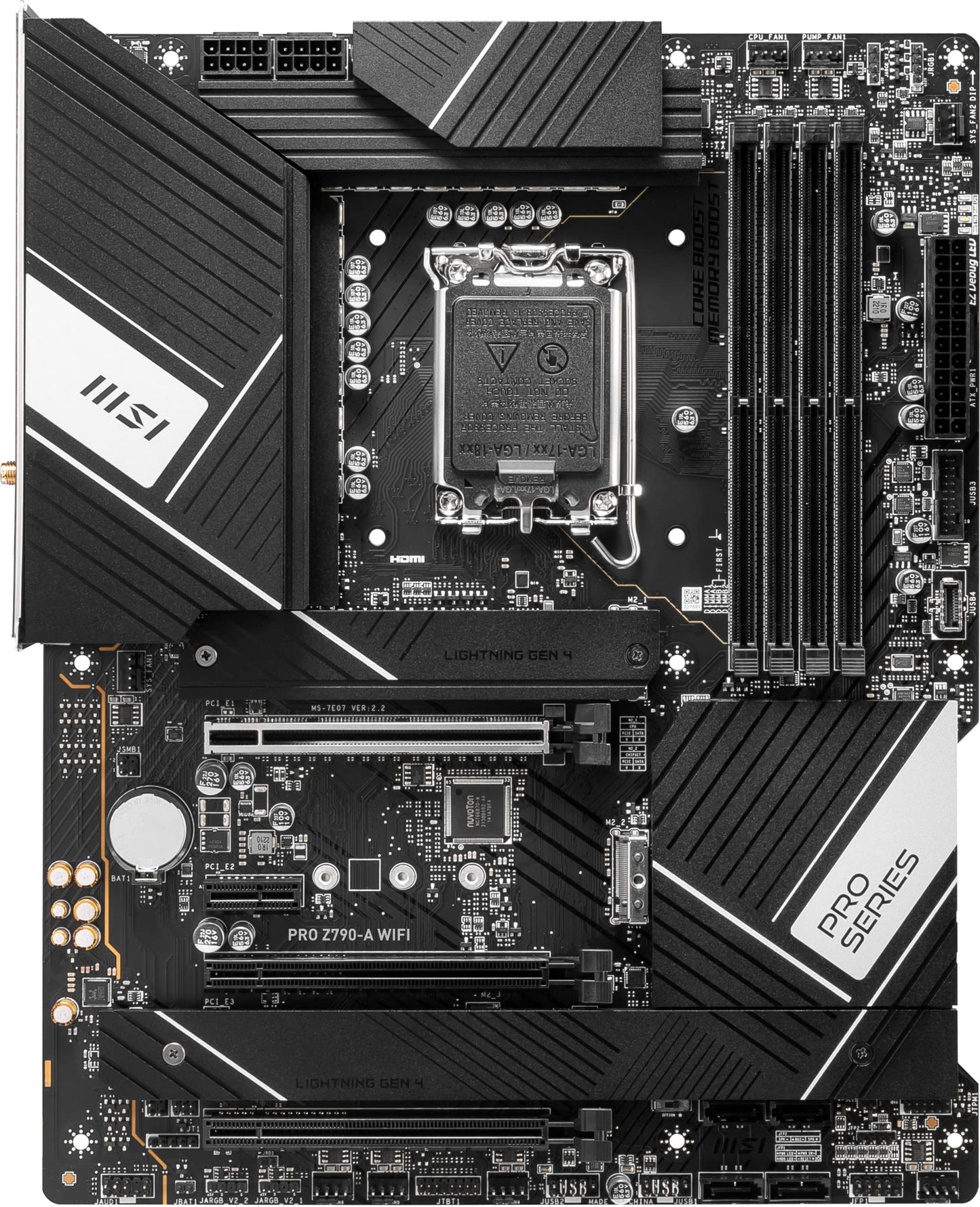 MSI PRO Z790-A WiFi ProSeries Motherboard (Supports 12th/13th Gen Intel Processors, LGA 1700, DDR5, PCIe 5.0, M.2, 2.5Gbps LAN, USB 3.2 Gen2, Wi-Fi 6E, ATX) PRO Z790-A WiFi 2023