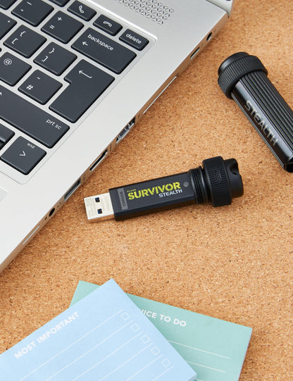 Corsair Flash Survivor Stealth 64GB USB 3.0 Flash Drive, Black (CMFSS3B-64GB) 64 GB