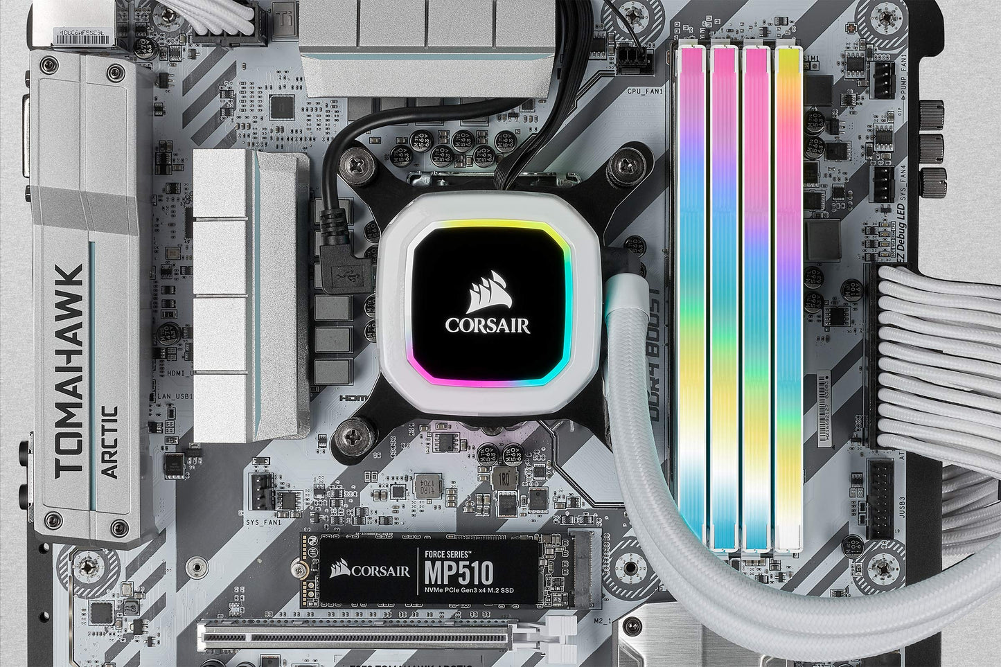 Corsair Vengeance RGB Pro SL 32GB (4x8GB) DDR4 3200 (PC4-25600) C16 1.35V - White (CMH32GX4M4E3200C16W) 3200 MHz 32GB (4x8GB)