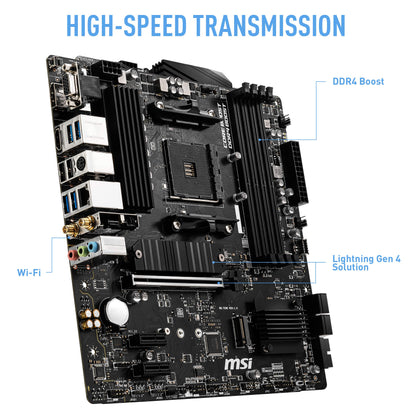 MSI B550M PRO-VDH WiFi ProSeries Motherboard (AMD AM4, DDR4, PCIe 4.0, SATA 6Gb/s, M.2, USB 3.2 Gen 1, AX Wi-Fi 6, D-SUB/HDMI/DP, Micro-ATX)