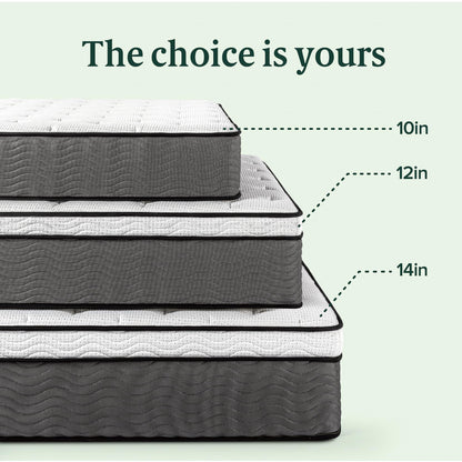 Zinus King Mattress - 10 Inch Foam and Pocket Coil Spring Hybrid Mattress, Extra Firm with Motion Isolation, Mattress in a Box, CertiPUR-US Certified Foam, 10-Year Warranty, King Size New Small Box