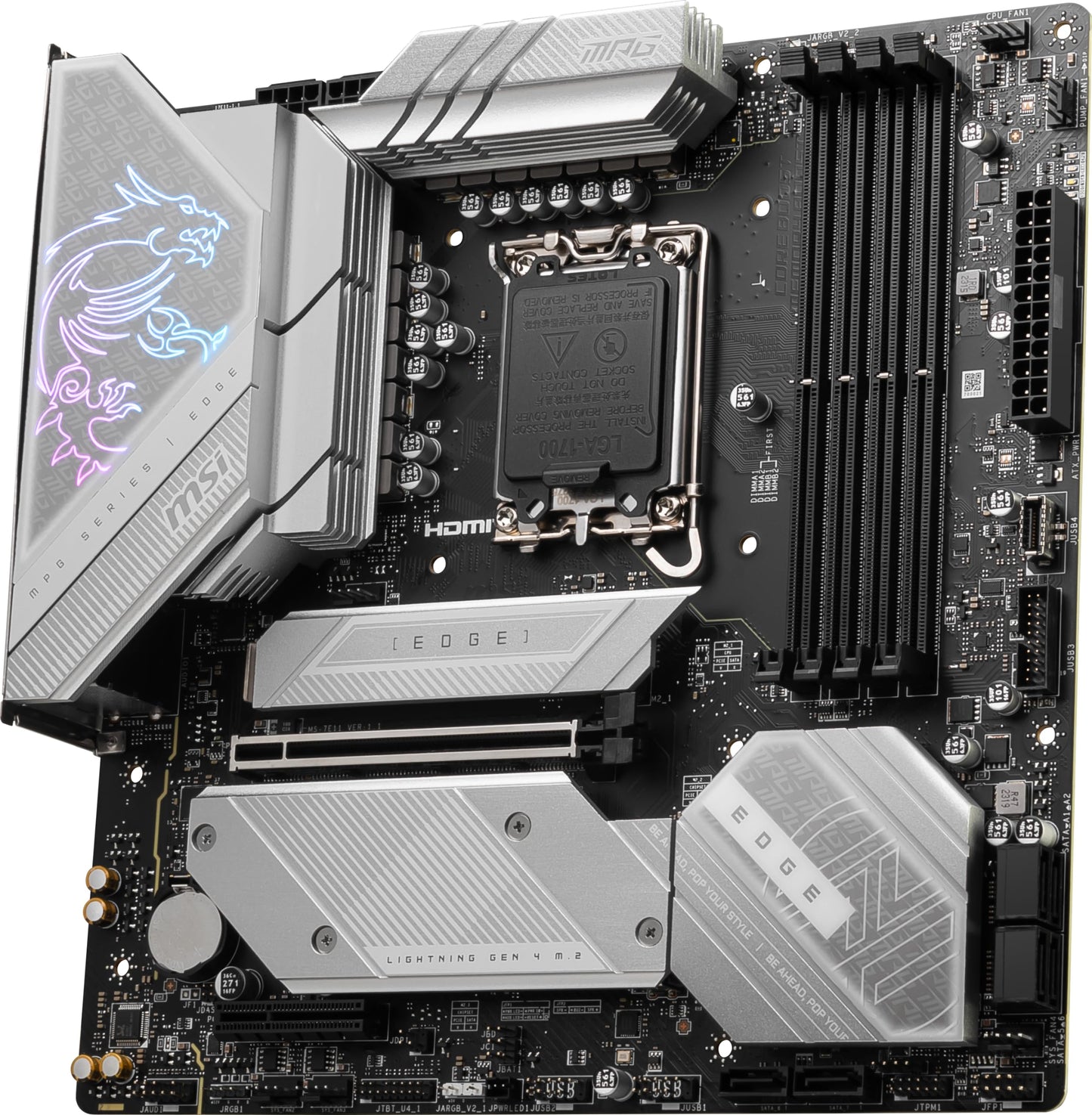 MSI MPG B760M Edge TI WiFi Gaming Motherboard (Support 14th/13th/12th Gen Intel Processors, LGA 1700, DDR5, PCIe 5.0, M.2 Slots, 2.5Gbps LAN, USB 3.2 Gen2, Wi-Fi 6E, mATX)