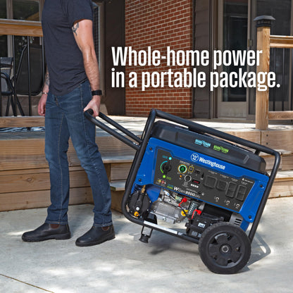 Westinghouse Outdoor Power Equipment 12500 Peak Watt Dual Fuel Home Backup Portable Generator, Remote Electric Start, Transfer Switch Ready, Gas and Propane Powered, CO Sensor 12500 Watts - Dual Fuel - CO Sensor