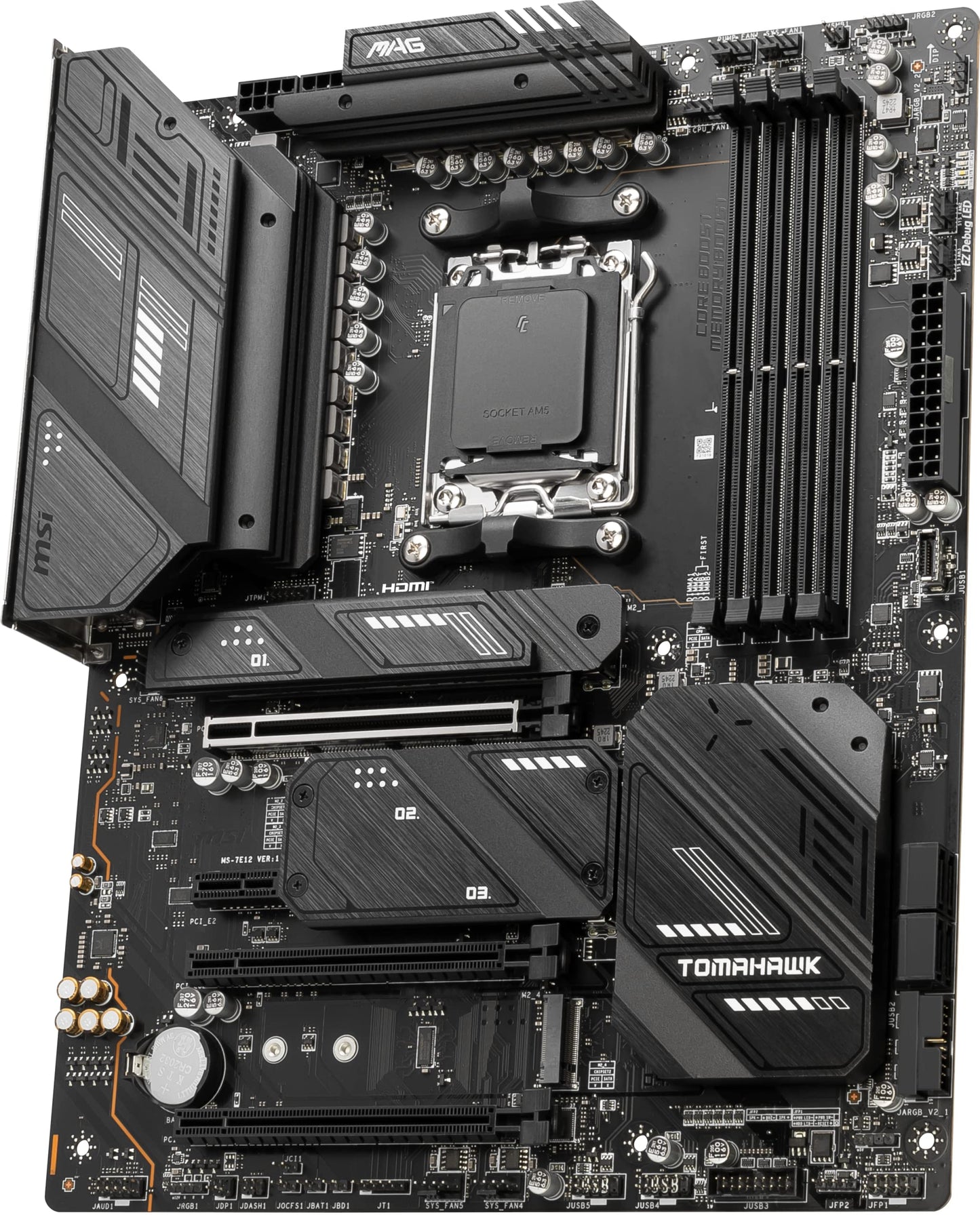 MSI MAG X670E Tomahawk WiFi Gaming Motherboard (AMD AM5, DDR5, PCIe 5.0, SATA 6Gb/s, M.2, USB 3.2 Gen 2, Wi-Fi 6E, 2.5Gbps LAN, HDMI/DP, ATX)