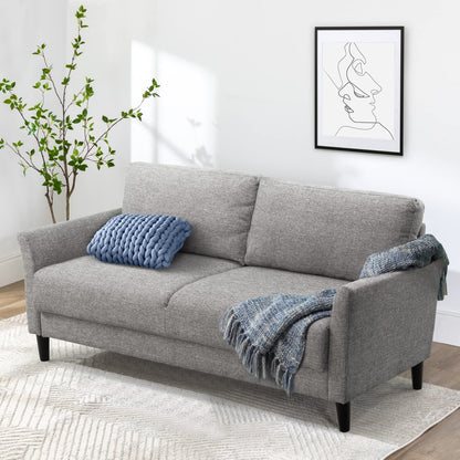 Zinus Classic Upholstered 71in Sofa/Living Room Couch, Soft Grey