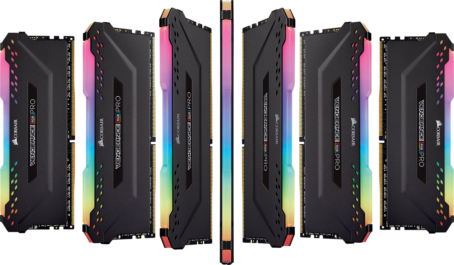 Corsair Vengeance RGB PRO 32GB (4x8GB) DDR4 2666MHz C16 LED Desktop Memory, Black