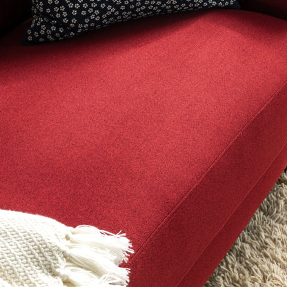 Zinus Mid-Century Upholstered 52.8in Sofa Couch/Loveseat, Ruby Red Weave Loveseat