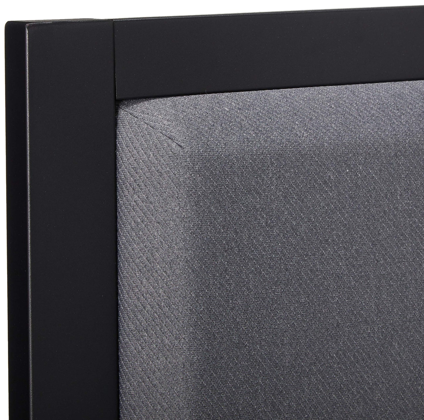 Zinus OLB-MFHB-T Modern Studio Upholstered Metal Headboard, Twin, Black Upholstered Grey